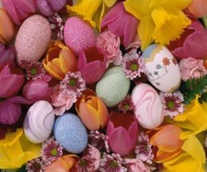 yapboz Easter bunnies ve yumurta